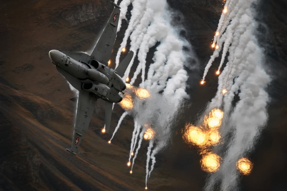 Mountain Jet Flares by Piotr Wrobel — canvas wall art