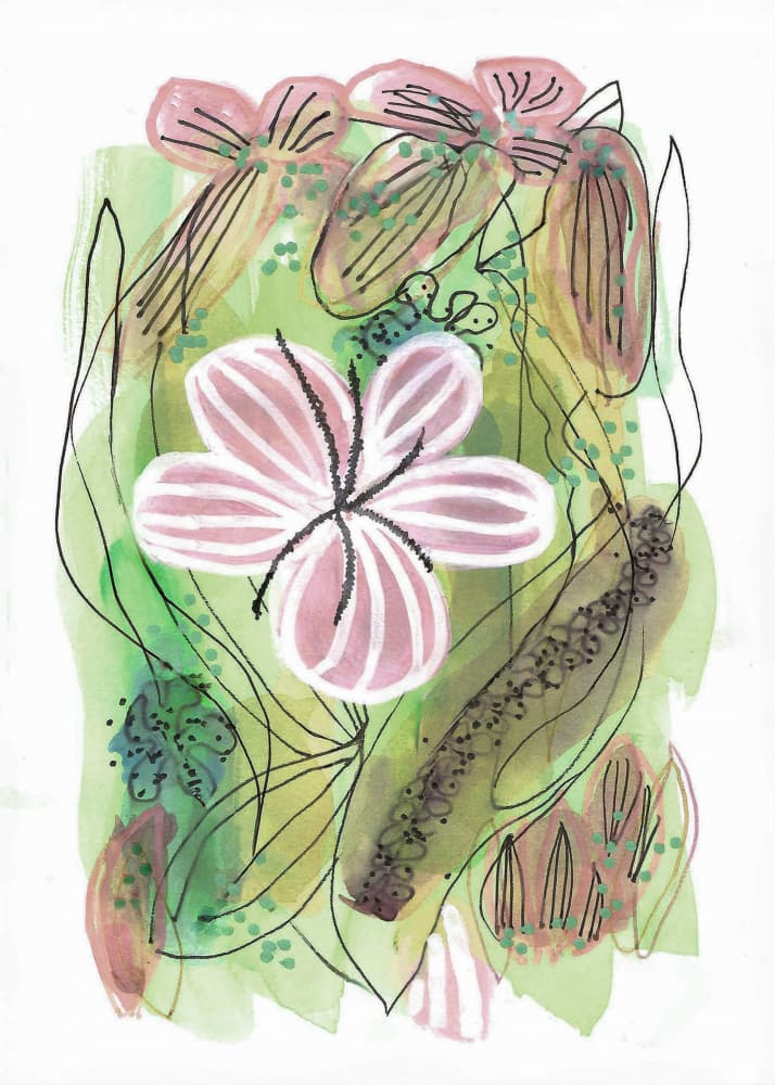 Abstract Pink Floral by Lori Ann Folz — canvas wall art