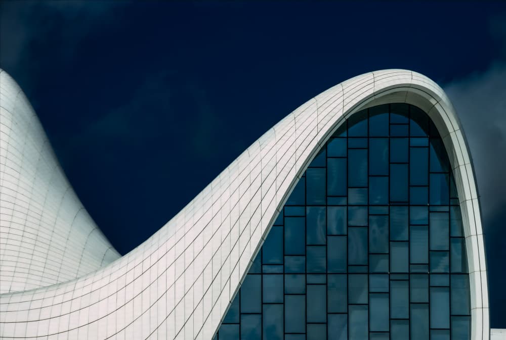 Curved White Architecture by Zina Heg — canvas wall art