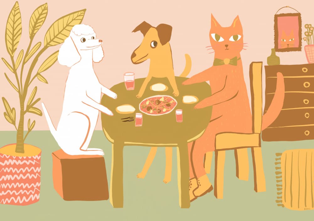 Pets Pizza Party by Sharyn Bursic — canvas wall art