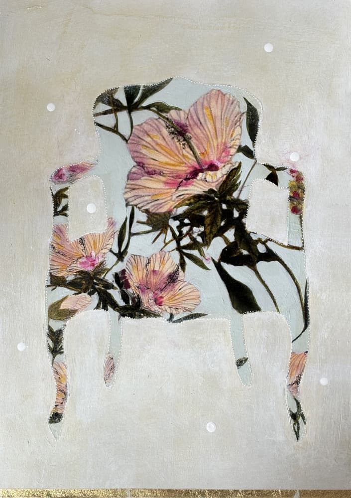 Elegant Floral Chair by Karenina Fabrizzi — canvas wall art