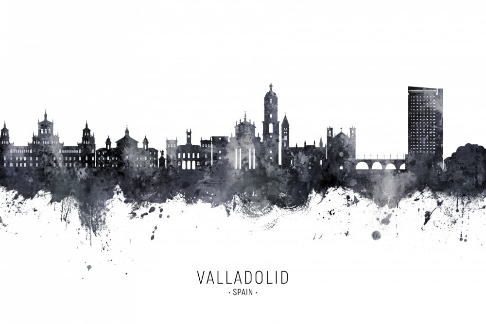Valladolid Watercolor City by Michael Tompsett — canvas wall art