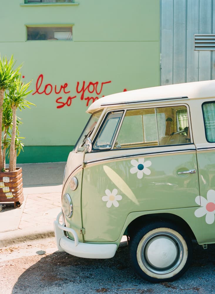 Retro Daisy Van by Bethany Young — canvas wall art