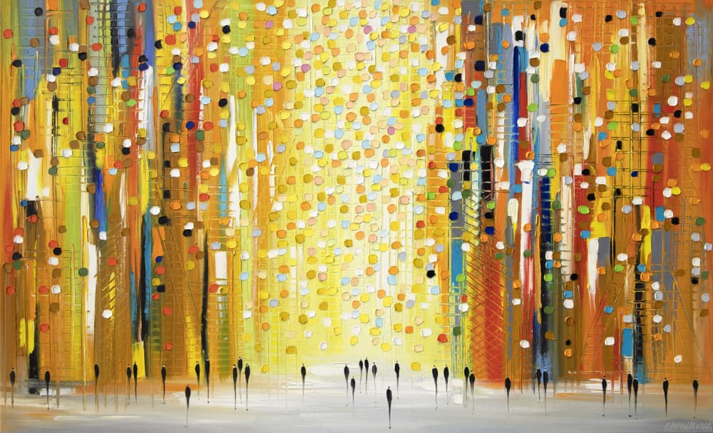 Abstract City Walk by Ekaterina Ermilkina — canvas wall art