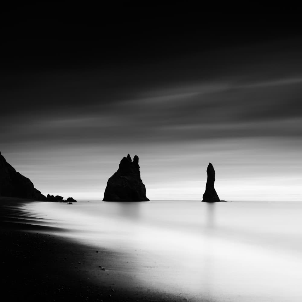 Dark Beach Sea Stacks by George Digalakis — canvas wall art