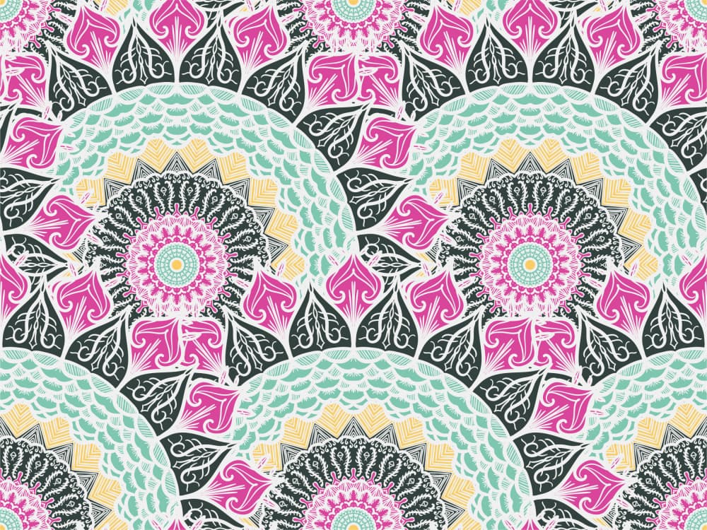 Vibrant Mandala Pattern by Marika Barsrsind — canvas wall art