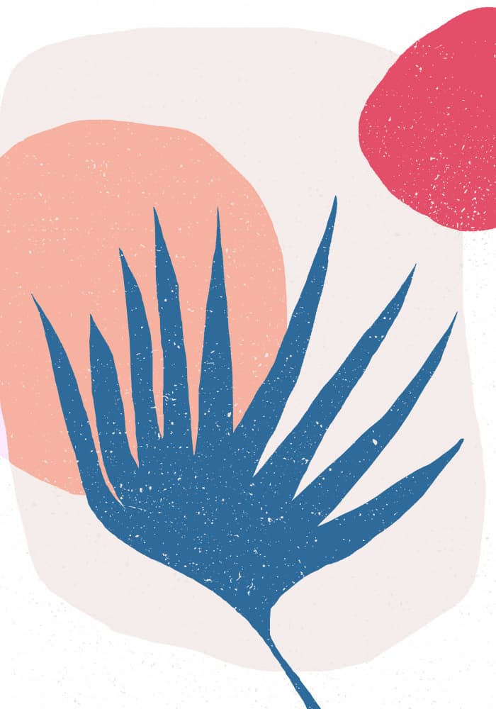 Blue Leaf Abstract Forms by Aylin Demir — canvas wall art