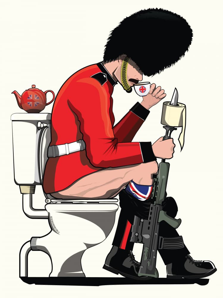Royal Guard Tea Break by In The Washroom — canvas wall art