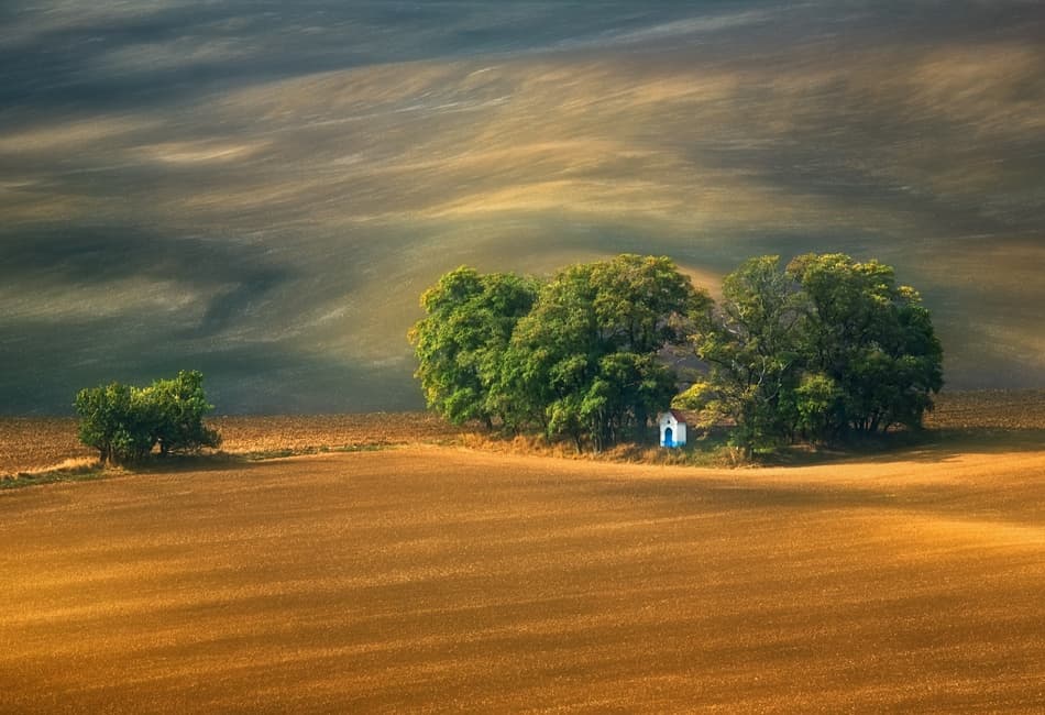 Serene Countryside Chapel by Krzysztof Browko — canvas wall art