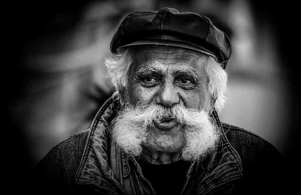 Distinguished Man with Beard by RABIA BASHA ARTIST — canvas wall art