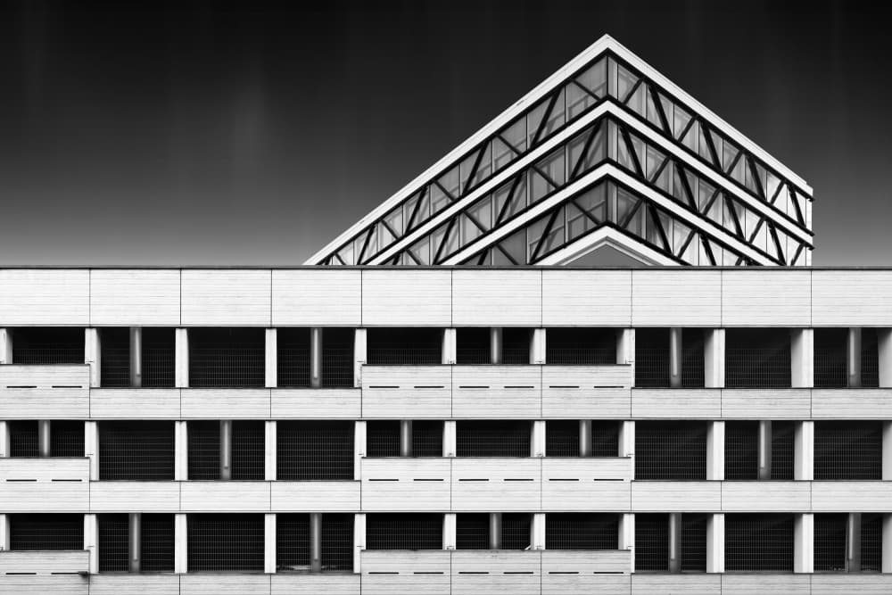 Modern Geometric Architecture by Roswitha Schleicher-Schwarz — canvas wall art