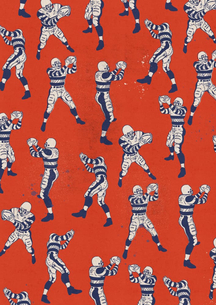 Vintage Football Players by Nicholas — canvas wall art