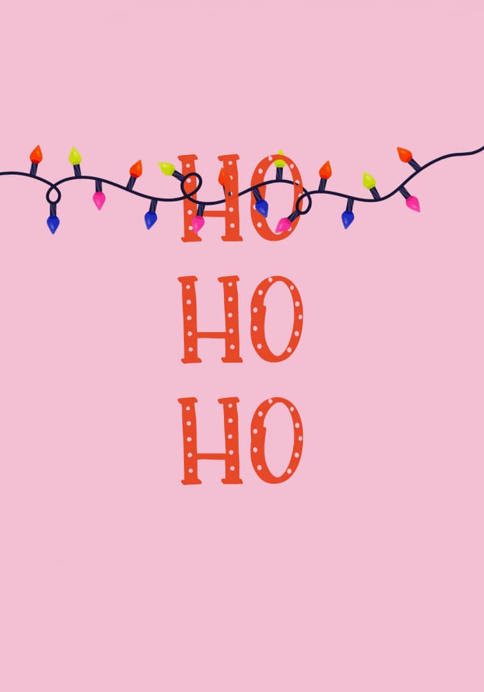 Ho Ho Ho Christmas Lights by Neetesh Kumar — canvas wall art