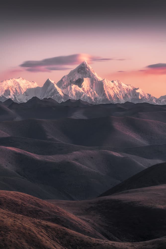 Twilight Mountain Peaks by MiracleGuo — canvas wall art