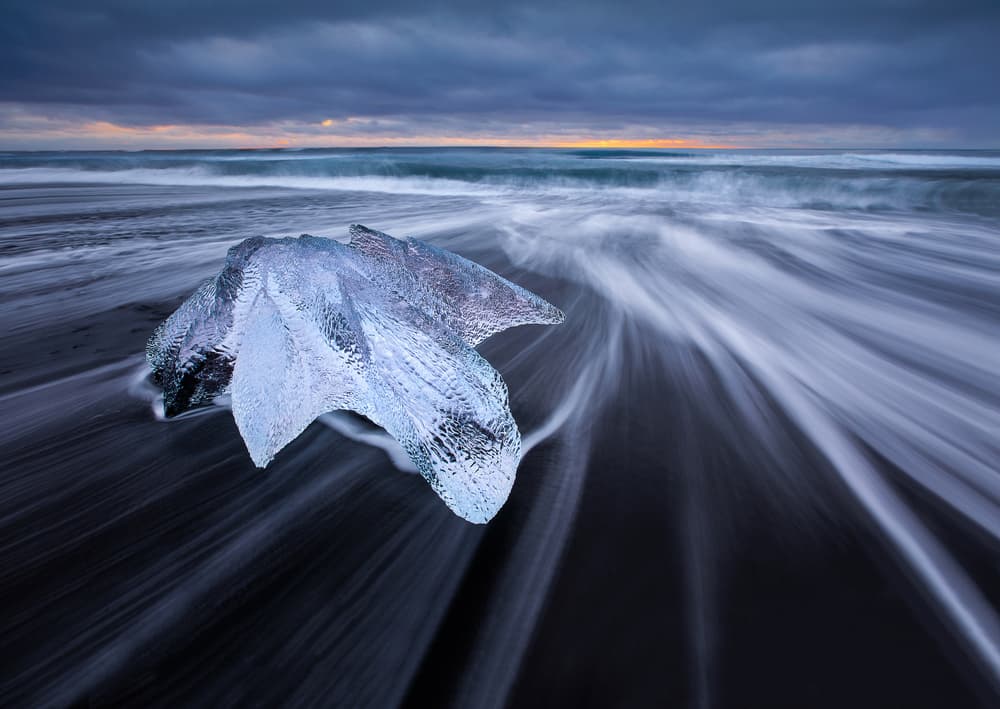 Serene Ice Beach Twilight by Renee Doyle — canvas wall art