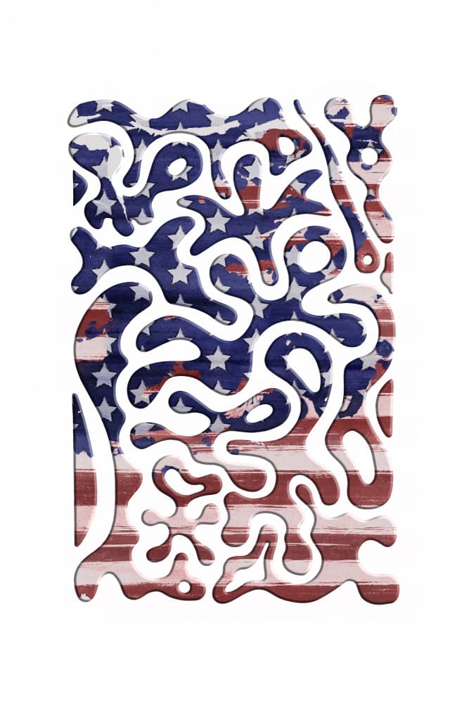 Abstract American Flag Flow by Melanie Viola — canvas wall art