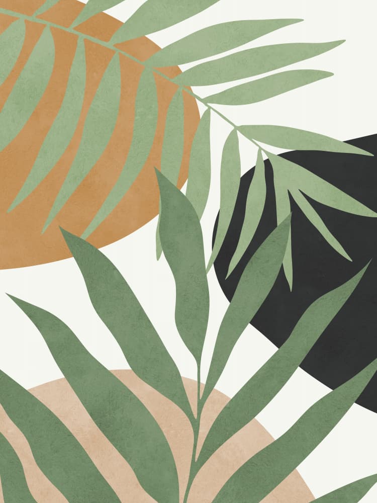 Earthy Palm Shapes by Vitor Costa — canvas wall art