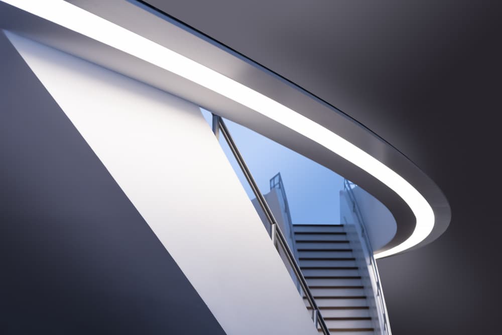 Modern Curved Staircase by Greetje van Son — canvas wall art