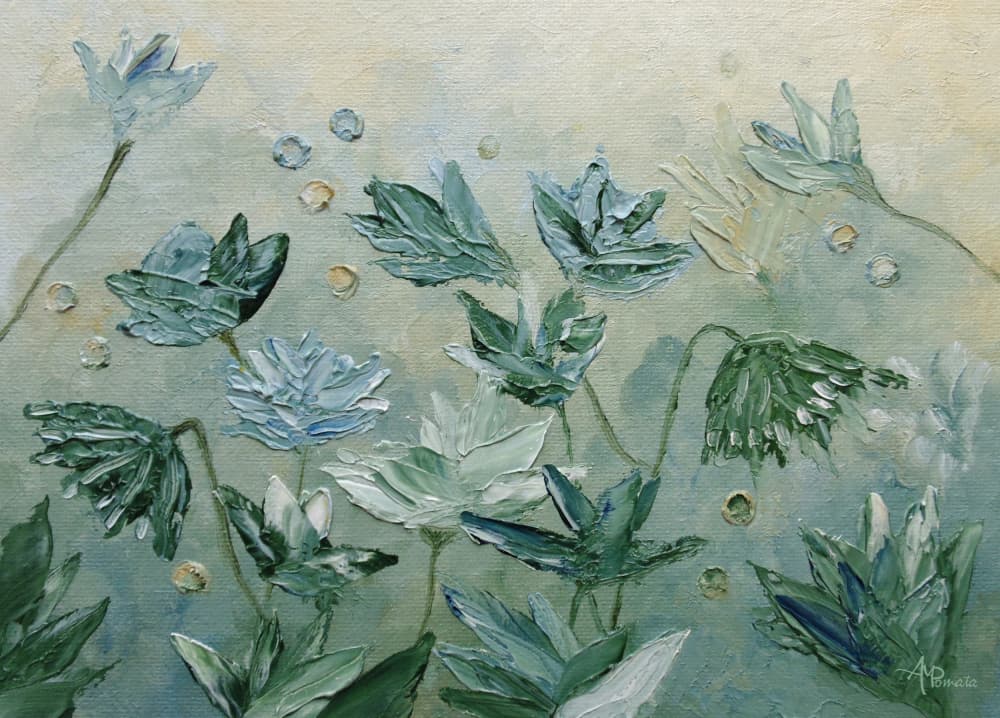 Water Garden Blooms by Angeles M. Pomata — canvas wall art