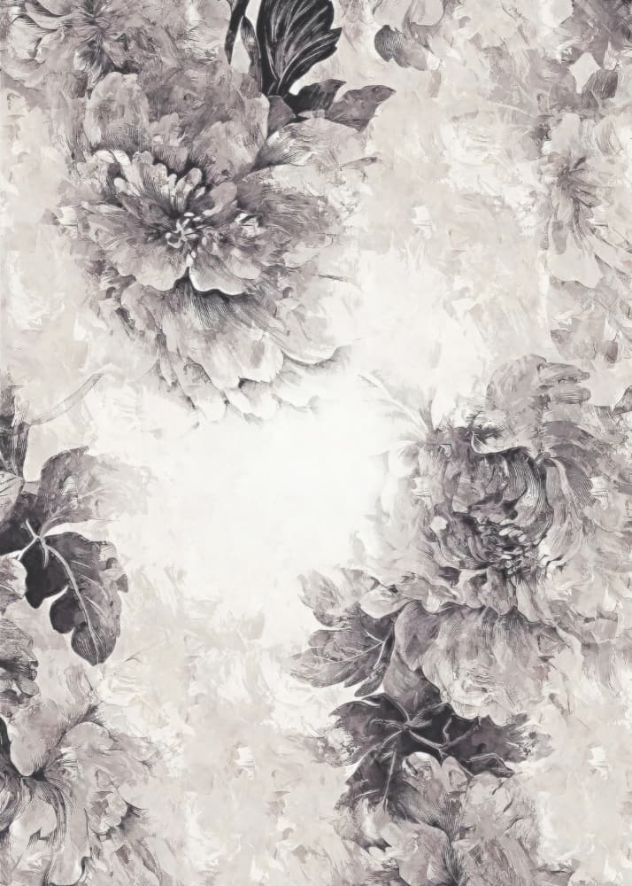 Elegant Grey Florals by Rafal Kulik — canvas wall art