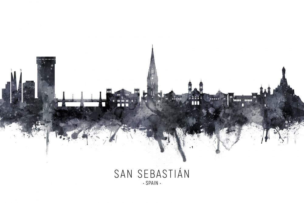 San Sebastian Spain Skyline by Michael Tompsett — canvas wall art
