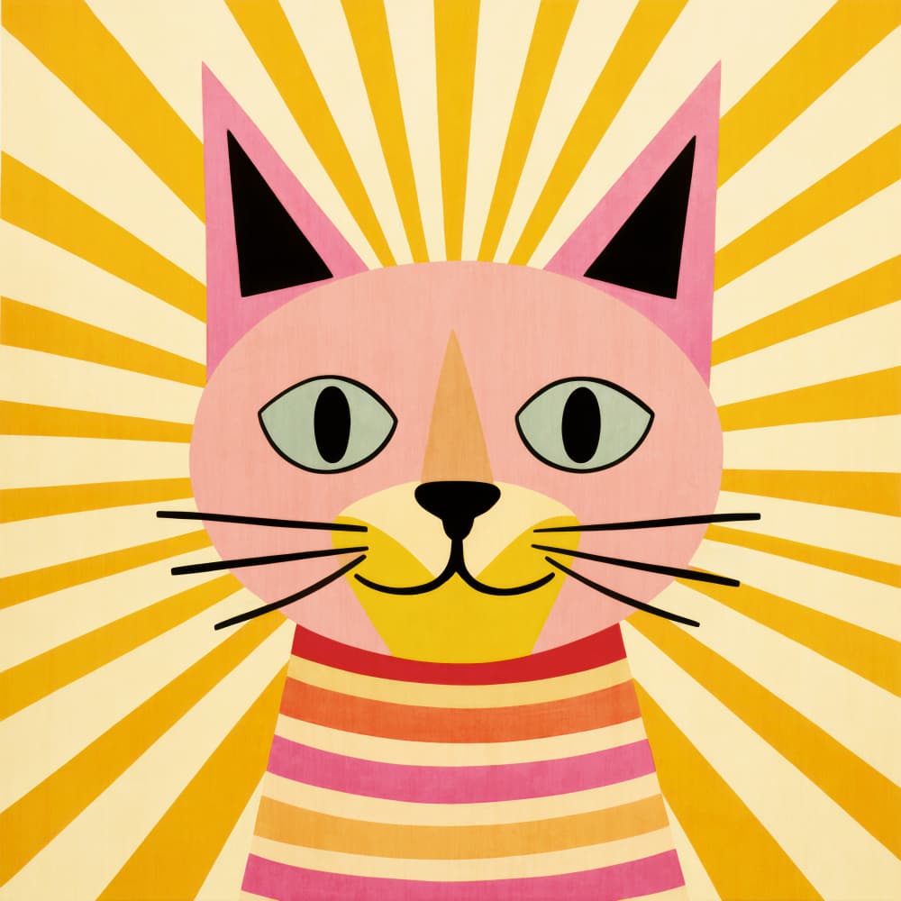 Smiling Retro Cat by Andrea Haase — canvas wall art
