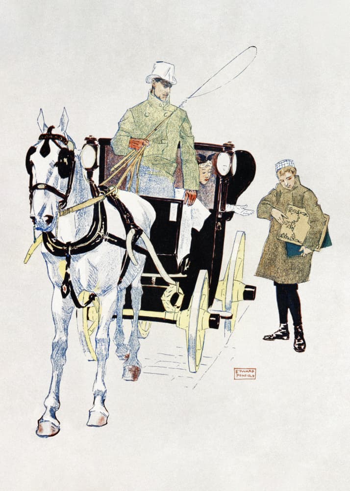 Vintage Carriage (1893) by Edward Penfield — canvas wall art