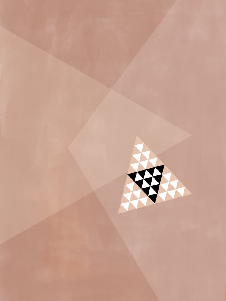 Layered Geometric Triangles by Elena Ristova — canvas wall art