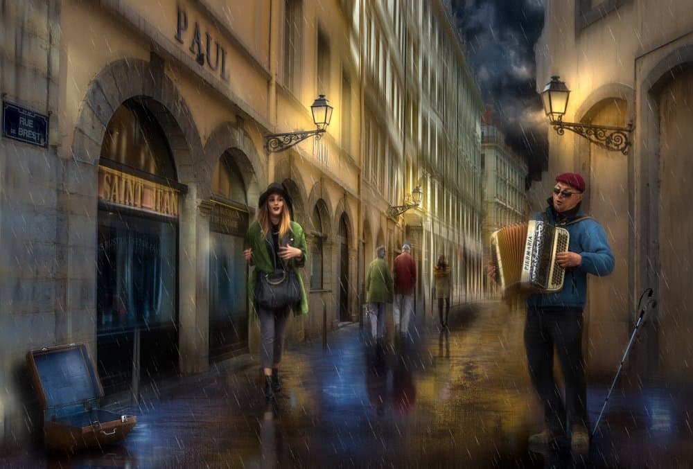 Rainy City Serenade by Charlaine Gerber — canvas wall art
