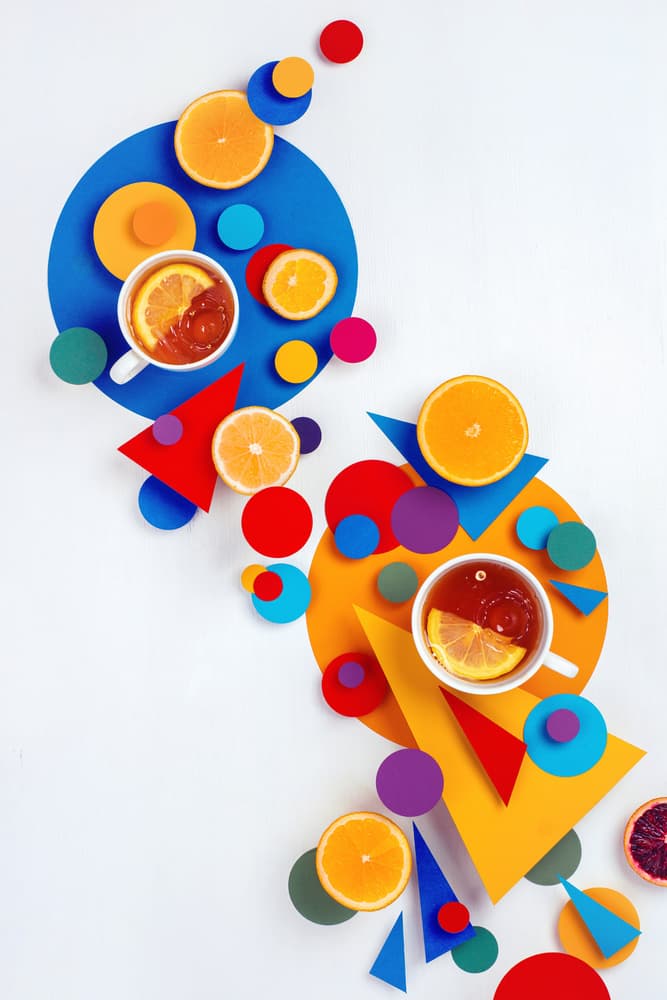 Colorful Geometric Citrus by Dina Belenko — canvas wall art