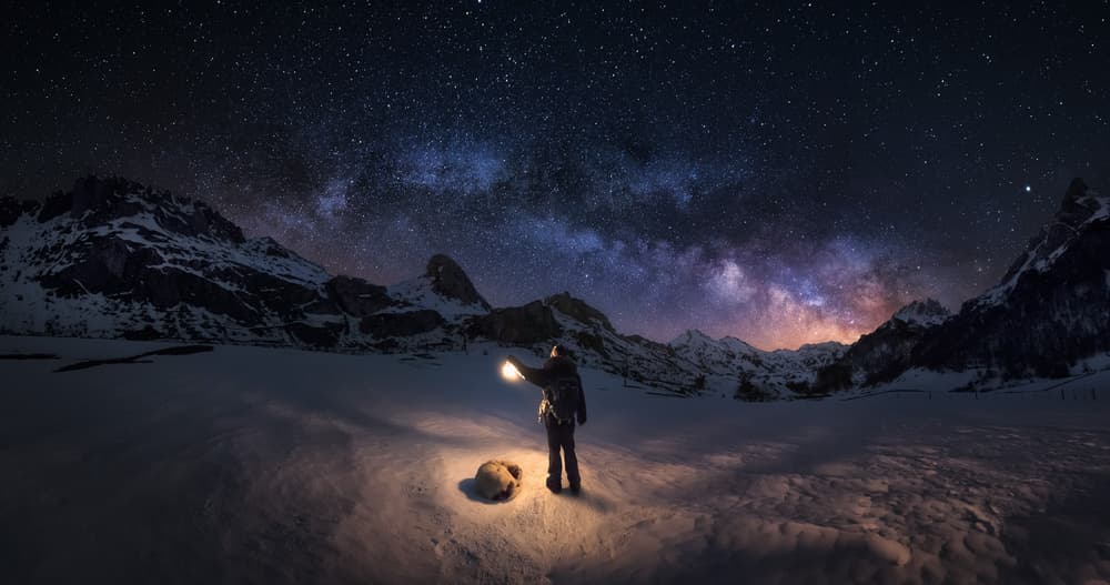 Starry Mountain Wanderer by Carlos F. Turienzo — canvas wall art