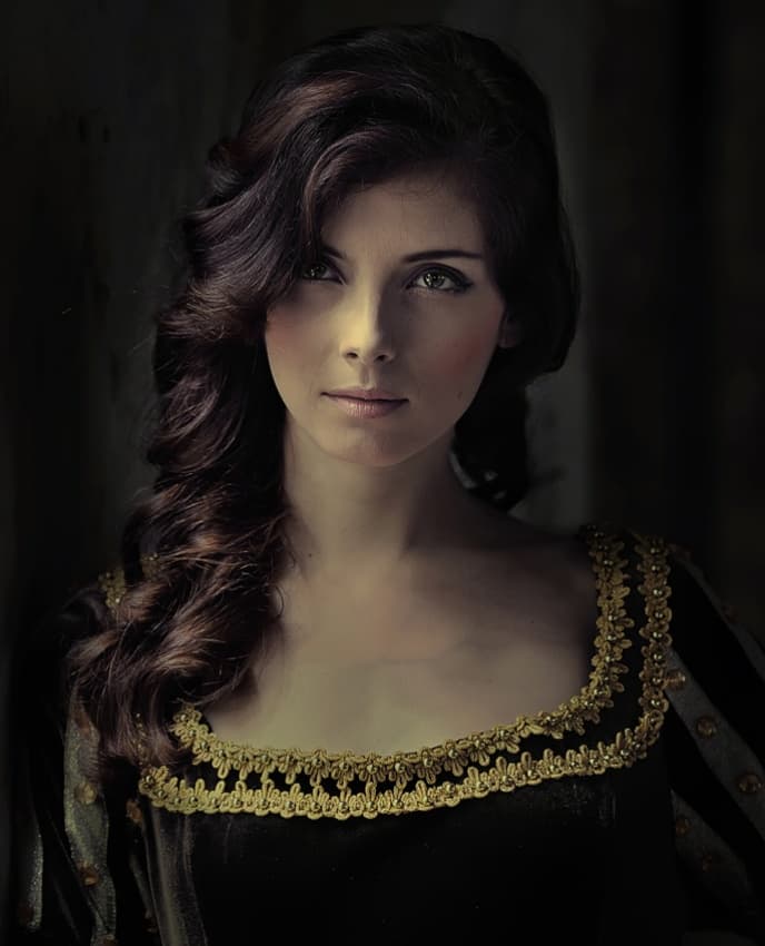 Regal Portrait in Gold by hardibudi — canvas wall art
