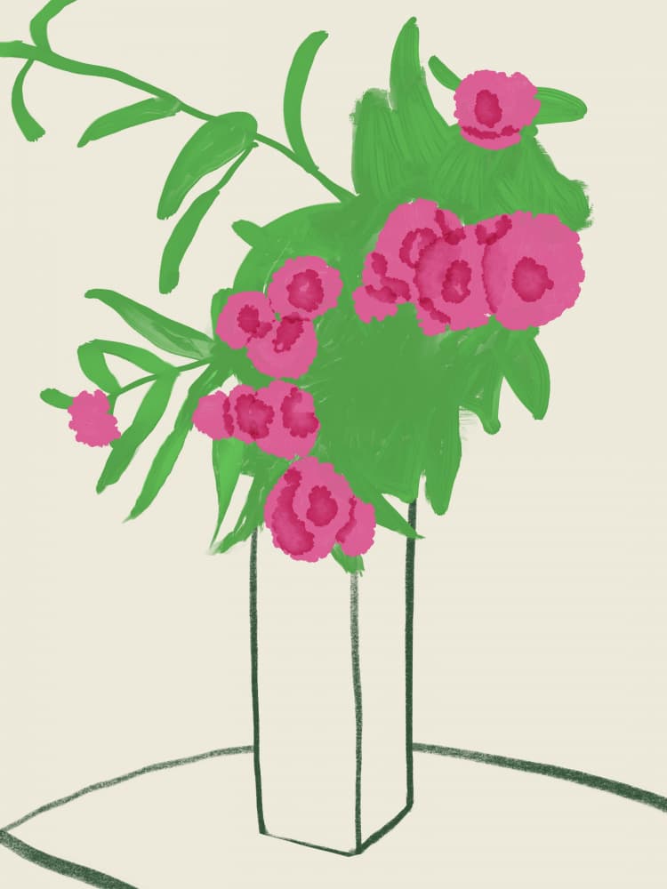 Modern Pink Blooms by Little Dean — canvas wall art
