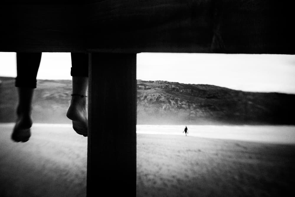 Bare Feet Beach Solitude by Laura Mexia — canvas wall art