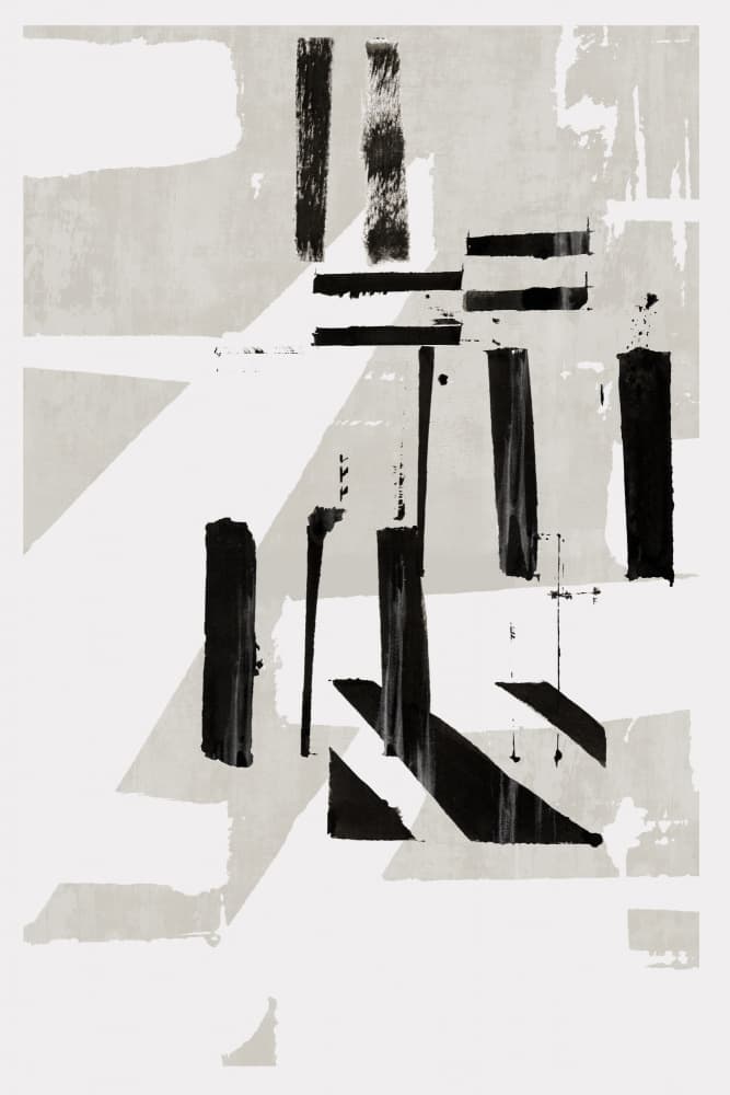 Monochrome Abstract Lines by cartissi — canvas wall art