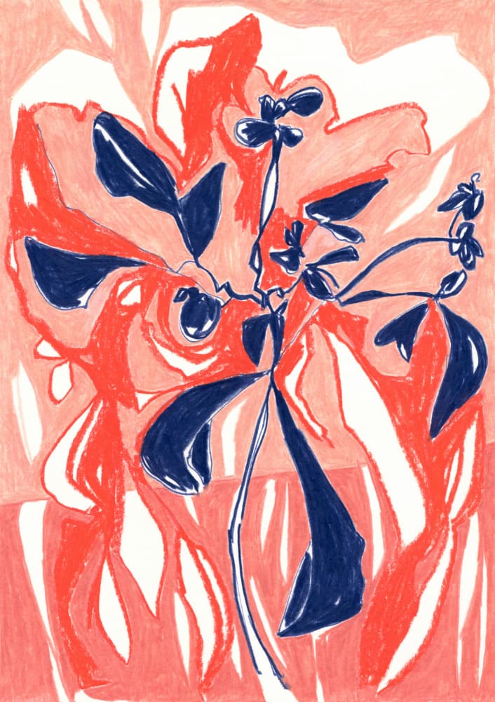 Vibrant Coral Botanicals by Jenja Braun — canvas wall art