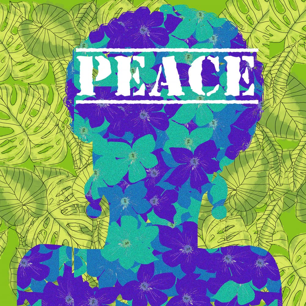 Peaceful Floral Silhouette by Lynnda Rakos — canvas wall art