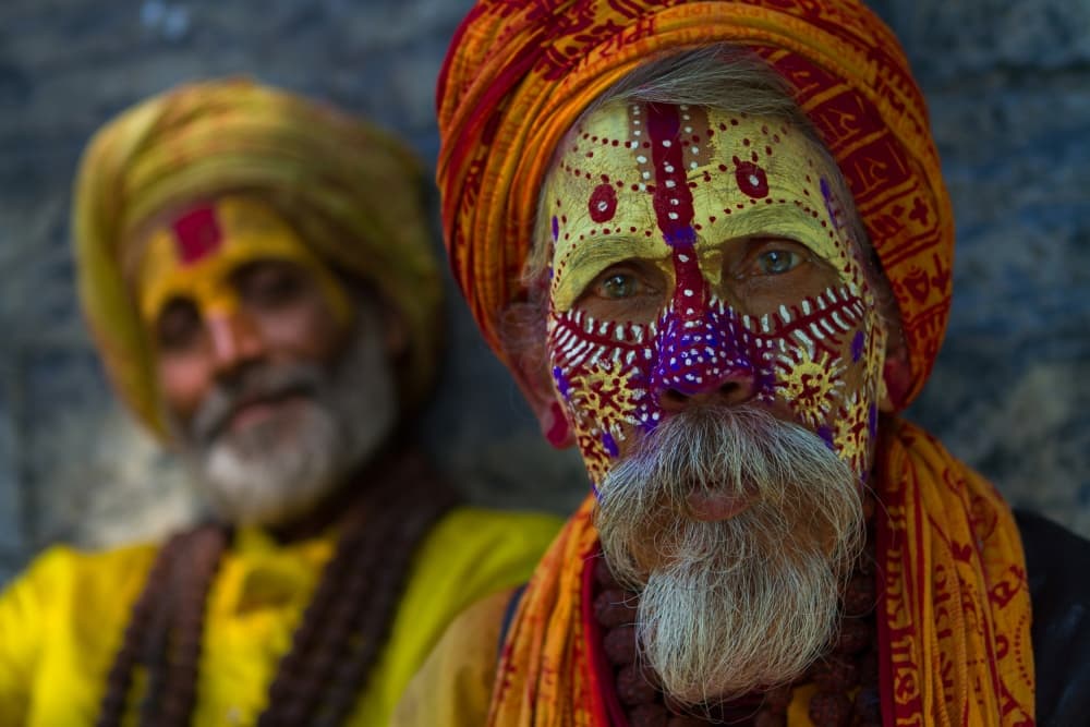 Vibrant Sadhu Faces by Nasser Al-Nasser — canvas wall art