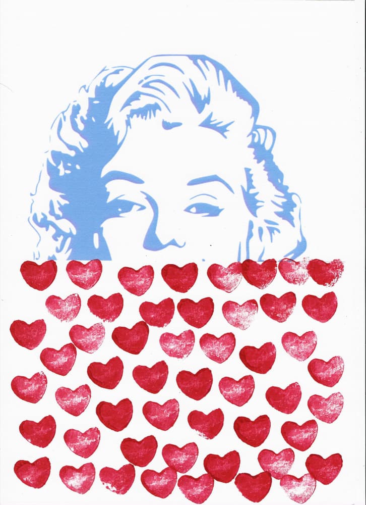 Pop Art Marilyn Hearts by Santhosh ch — canvas wall art