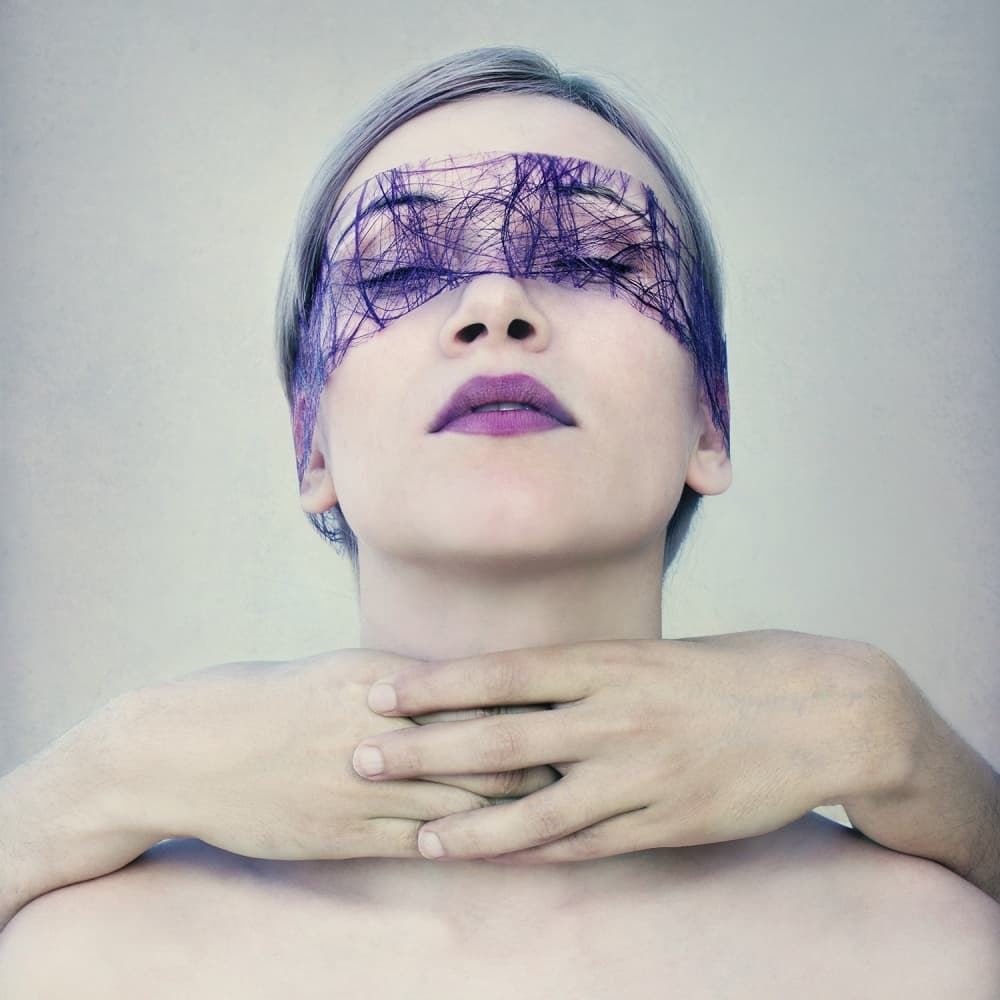 Purple Mask Embrace by Dimitar Lazarov - Dim — canvas wall art