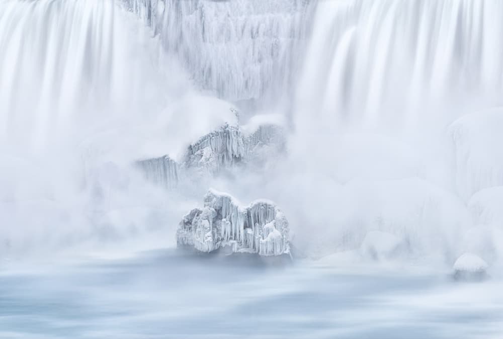 Frozen Waterfall Serenity by Ling  Lu — canvas wall art