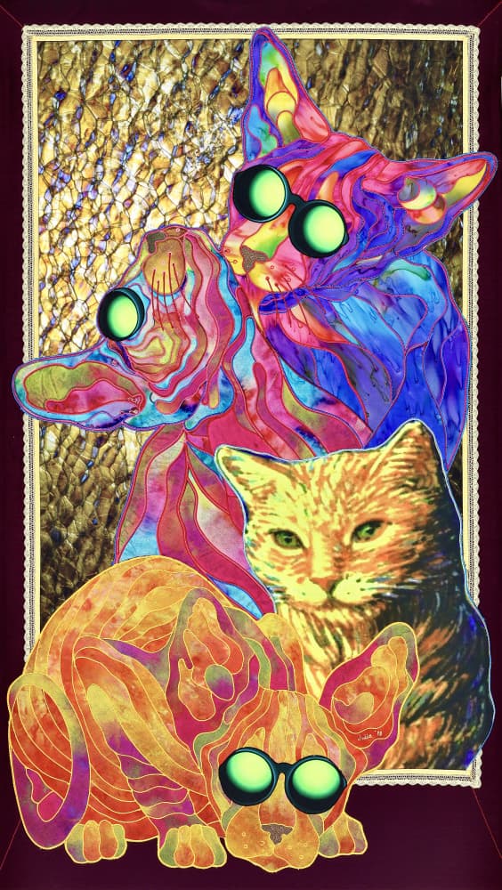 Groovy Goggle Cats by Kostyantin Malginov — canvas wall art