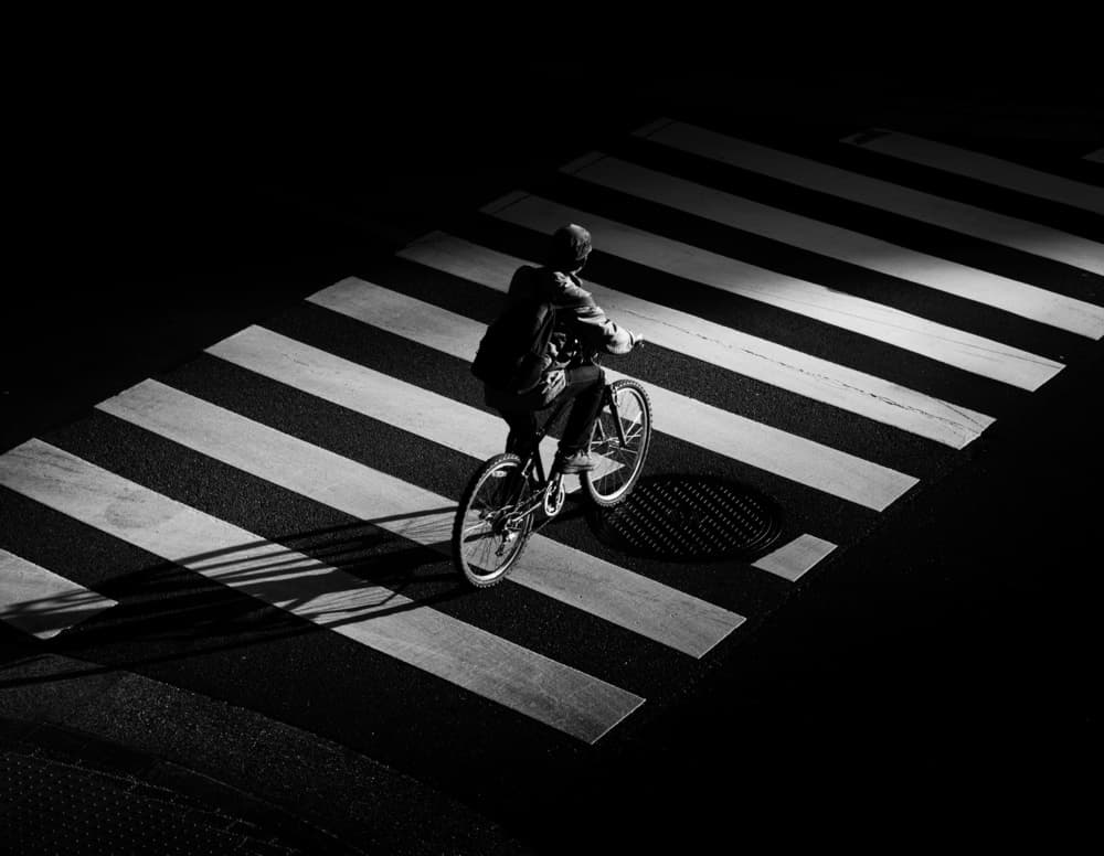 Urban Cyclist Shadows by Yasuhiro Takachi — canvas wall art