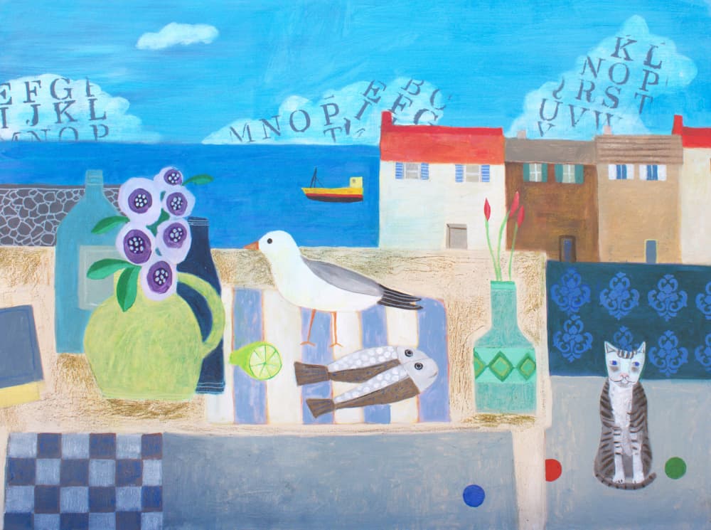Seaside Alphabet Friends by Nathaniel Mather — canvas wall art