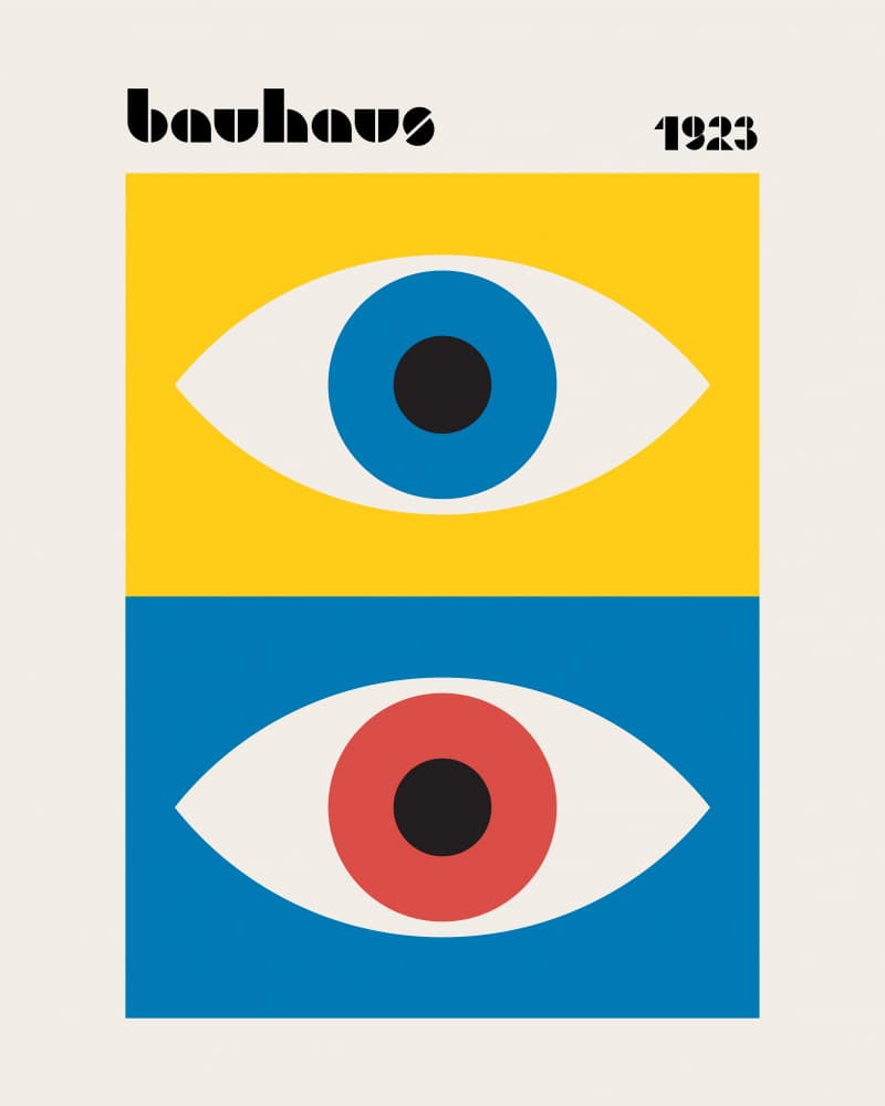 Bauhaus Geometric Eyes by Retrodrome — canvas wall art