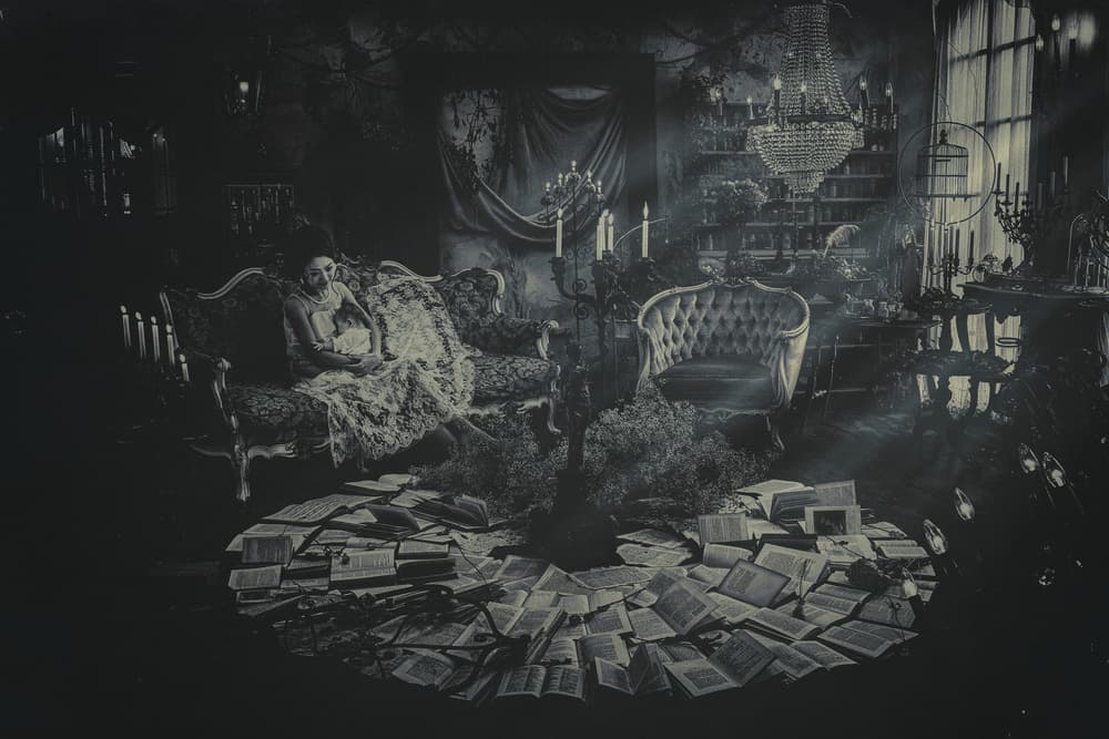 Gothic Library Dream by Naoya Nakagawa — canvas wall art