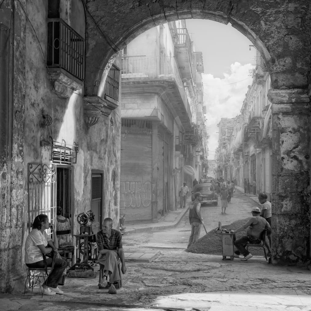 Old Havana Street Life by Aleksander Poniewierski — canvas wall art