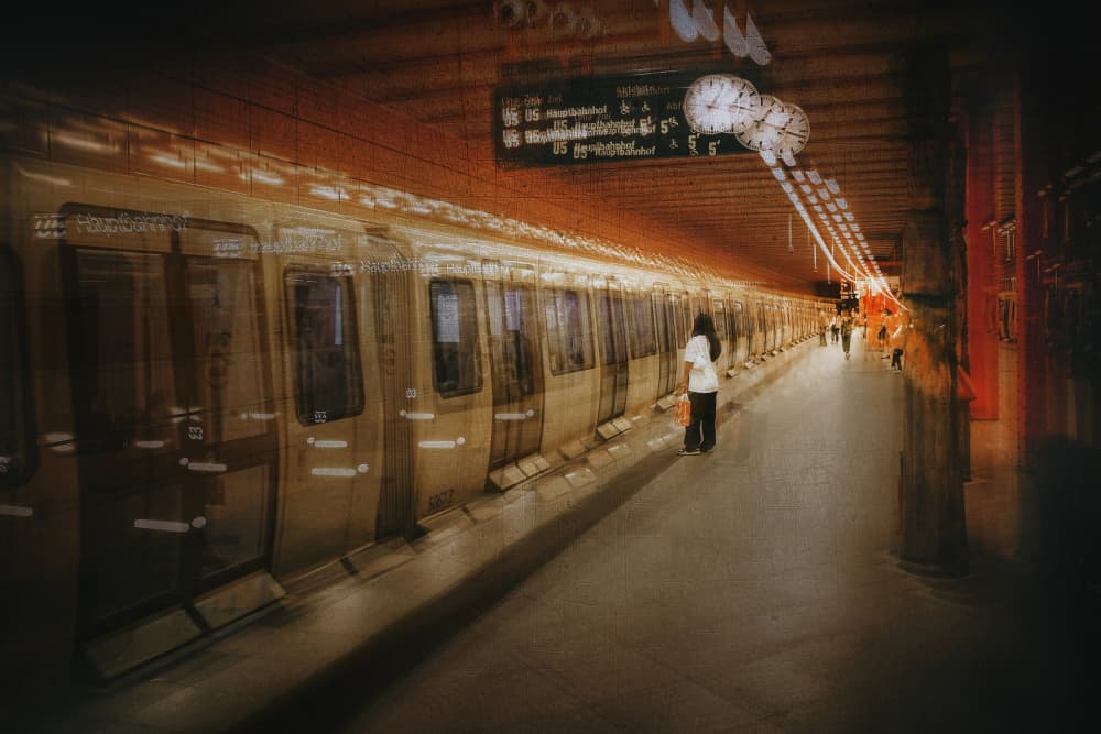 Urban Subway Blur by Damijan Sedevcic — canvas wall art