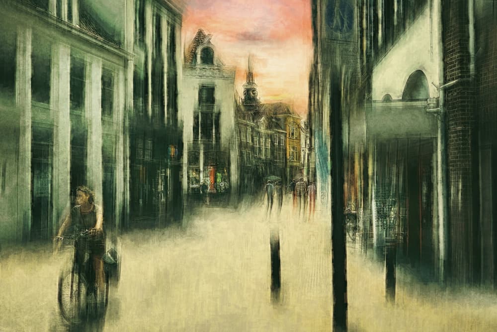 Twilight City Ride by Jan van der Linden — canvas wall art