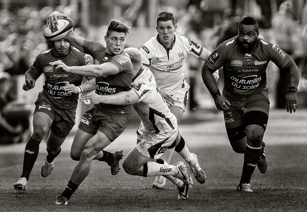 Rugby Action Moment by Hugh Wilkinson — canvas wall art